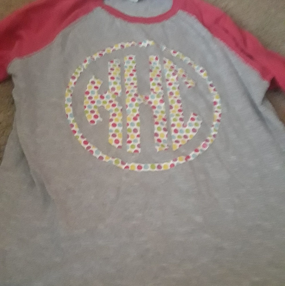 Ruffle girl size 10 monogrammed KHC